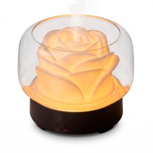 Difusor base negra de fragancias y humidificador ultrasónico portátil Rose Home Office